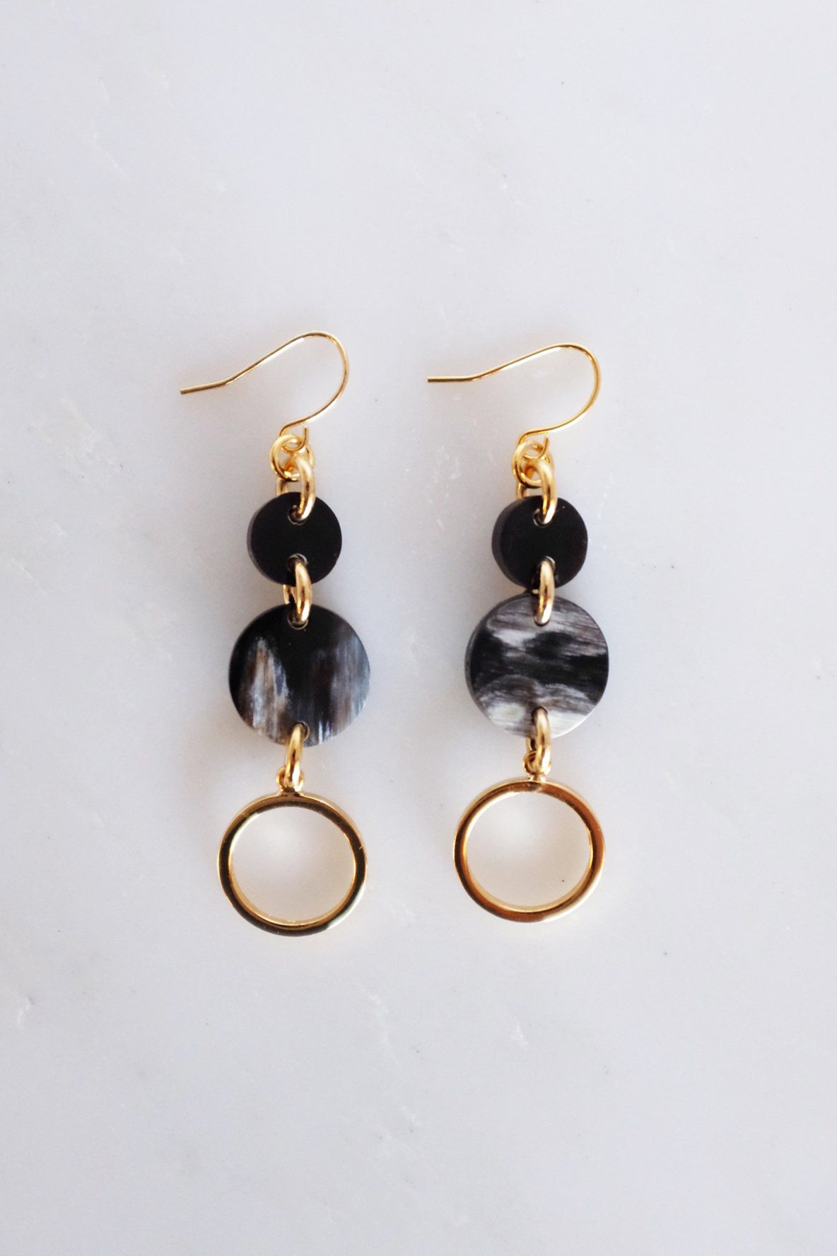 Buffalo Horn Dangle Earrings